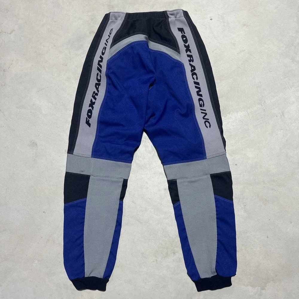 Vintage Fox Racing Motorcross SZ 30 Men's Pants Blue Black Gray Padded Grunge